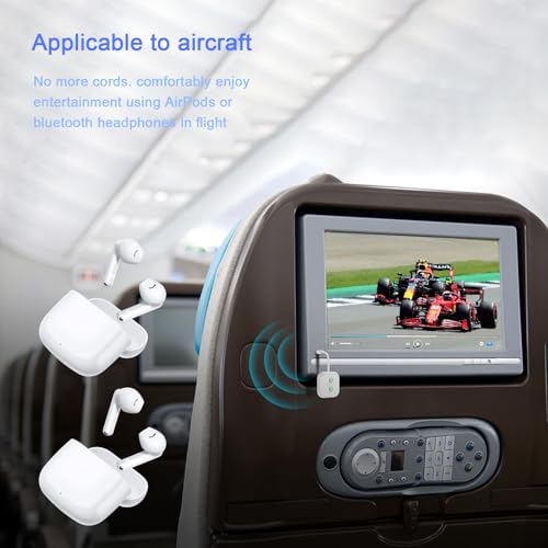 Bluetooth 5.3 Transmitter, Audio Adapter AptX Adaptive/Low Latency | Dual Link , Works with 3.5mm Aux Jacks on Airplanes, Gym Equipment, TVs, Tablets