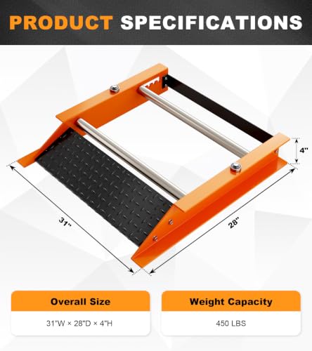 450lb Cable Drum Roller Stand,Fits 28" Reel,Heavy Duty Wire Spool Dispenser | Steel Frame,Rustproof Coat,No Assembly,Portable Handle,6 Adjustable Positions,Loading Ramp,for Industrial Electrical Home Use