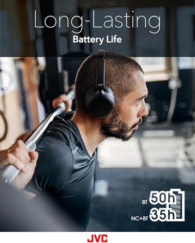 JVC Over Ear Wireless Active Noise Cancelling Headphones - Bluetooth 5.3 - Ambient Mode, 3 Audio Modes, Soft Comfort Pads, 35 Hr Battery, Foldable & Lightweight – Mic- Travel & All-Day Wear - HA-S75N - style: Active Noise Cancelling