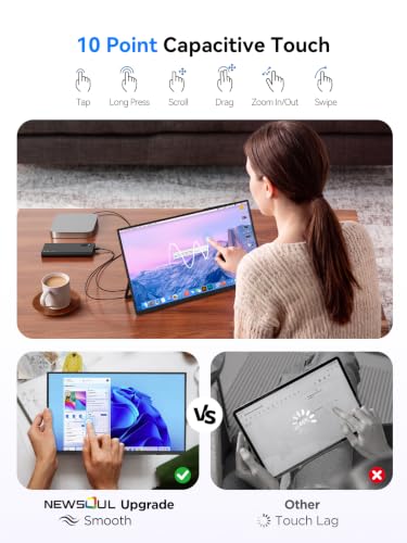 4K Portable Monitor Touchscreen 15.6'', 3840x2160 125% sRGB Laptop Monitor - size: 15.6 inch