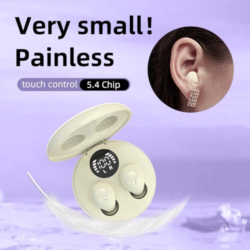 Mini Invisible Earbuds for Work and Sleep - Best Small Earbuds for Small Ear Canals - color: Beige