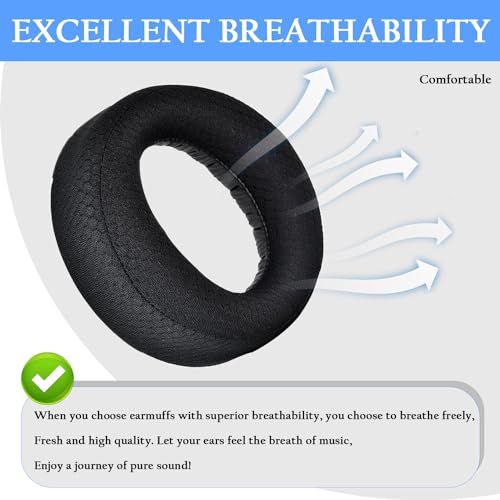 Adhiper Replacement Ear Pads for Sony PlayStation 5 Pulse PS5 3D Headset | PS5 Breathable Mesh Ear Cushions,Securely Memory Foam Headset Earpads,Durable, Noise-Reducing Headphone Pads(Black） - color: Mesh Black
