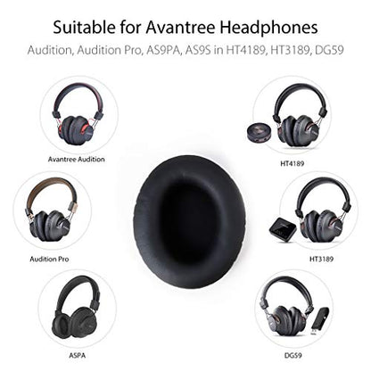 Avantree HT Series - Black Replacement Earpads | Replacement ear cushions for compatible HT5009, HT4189, HT41899, DG59M, C519M, Audition, and Audition Pro models.