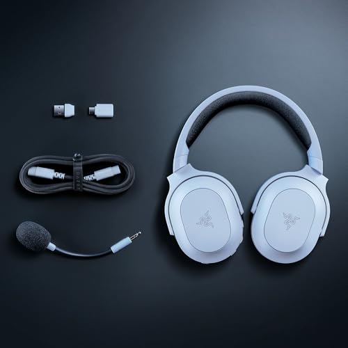 Razer Barracuda X Chroma Wireless Gaming Headset, 2.4GHz & Bluetooth, White | Lightweight, Chroma RGB, 40mm Drivers, Cardioid Mic, 70 Hr Battery, for PC, Mac, PS5, Switch 2, Smartphone - color: White