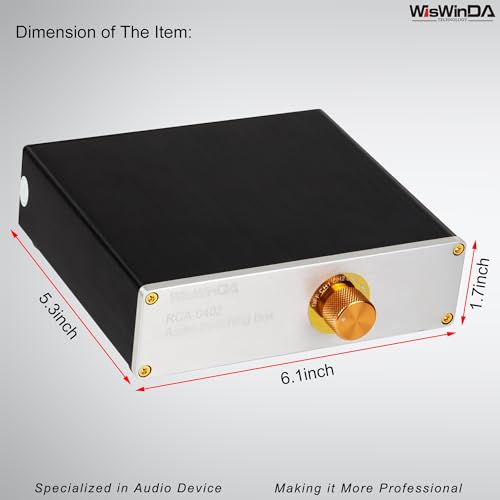4-in 2-Out Pro RCA Audio Switch Box Audio Converter 4 Channels 4-in 2-Out HiFi Stereo Passive Audio Selector Switcher Box Aluminum Shell Quality RCA Connectors (WDRCA-4-In 2-Out) - size: RCA 4-In-2-Out
