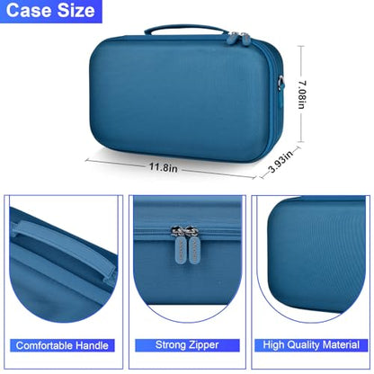 ANKHOH Hard Travel Case for JBL Charge 6 Speaker with Shoulder Strap | Fixed tray, elastic strap and zippered mesh pocket organize the speaker, charger and cables, Black, Case Only - color: Blue