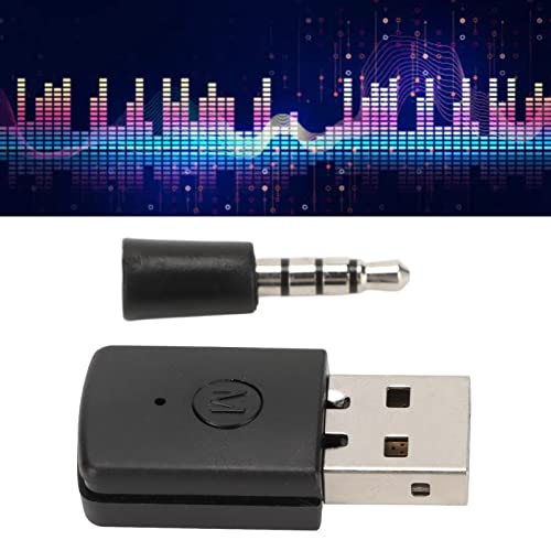 POCREATION Bluetooth USB Adapter for PS5 Gaming, Dual Mode Wireless Audio Transmitter Receiver, Plug & Play Bluetooth Dongle for Console Voice Chat, PS5 Controller, PC, 3.5mm Mic, Long Range