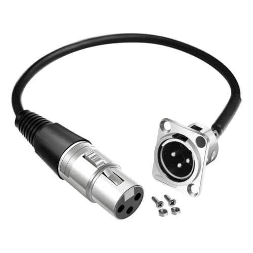 for XLR Panel Mount XLR Plate Solderless 3 Pin Patch Bay Cable (M to F) | [New Version 2026],for Audio Equipment, Mixers, Studio, Box Connector, Studio, Wall Plate Solderless With Screws Nuts - style: M to F