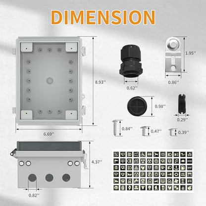 Joinfworld 12V Rocker Switch Box, 5 Gang Toggle Switch Panel | Waterproof, LED Lighted with Breaker, USB & PD Type C Charger, LED Voltmeter, For Marine Boat Automotive Car