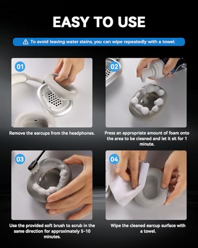 for Apple AirPods Max Headband Cleaner Kit - Restore Headband & Earcups with Deep Clean Foam, Soft Brush for Mesh Fabric, Removes Stains & Odors (4.1 Oz)