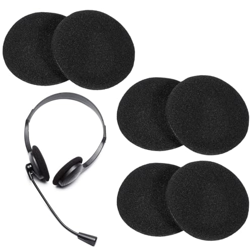 6 PCS Headphone Earpads, 50mm/2" Ear Cushions Ultra Soft Foam Cover Replacement Headphons Ear Covers for Headphones Most Standard Size Office Telephone Headsets H251 H251n H261n H351 H361