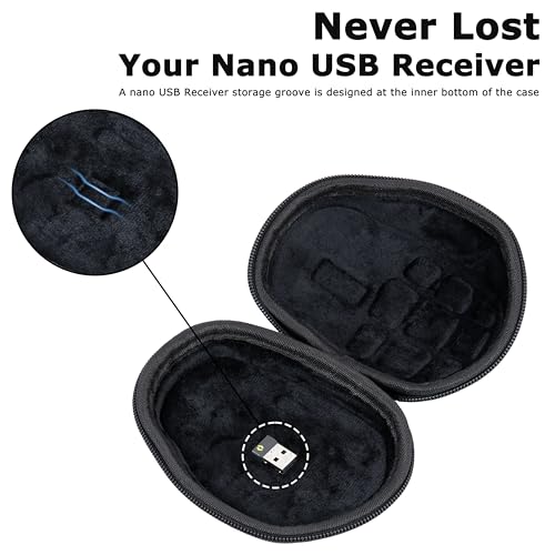 Ginsco Hard Travel Case Compatible with Logitech MX Master 4 / MX Master 3S / Master 3 Ergonomic Wireless Mouse, Universal Hard Shell Storage Case (Black, L) - color: Black, size: L