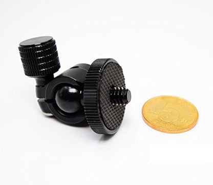 Koolehaoda Mini Ballhead Camera Tripod Ball Head Mount with 1/4" to1/4 Screw Connector | Compact Camera Tripod Ballhead, 360° Swivel, for DSLR Mirrorless Camera Monitor Flash Light, Lightweight Aluminum - size: 1/4 to 1/4 Connector