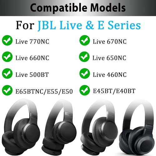 Adhiper Universal Headband Cover for JBL Live 770NC, 670NC, 660NC, 650NC | for E65BT, E45BT, E40BT Headphones, 6mm Thick Softer Head Band Cover for Pressure Relief & Anti-Peeling, with Hanging Loop