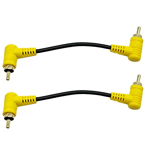 RCA Audio Cable Gold-Plated Elbow RCA line Lotus Male and Male Extension Lotus AV Video Cable Projector Cable Audio Cable (15cm 2PCS) - color: 15cm RCA male bend to male bend 2PCS
