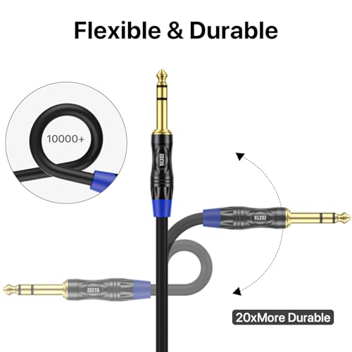 EBXYA 6ft 2Pack 1/4 TRS 6.35mm to 3Pin XLR Balanced Female Audio Cable | Double Shielded, Bend-Resistant, for Studio, Mixers, Guitars - size: 6 feet-2 Pack, style: TRS to XLR Female