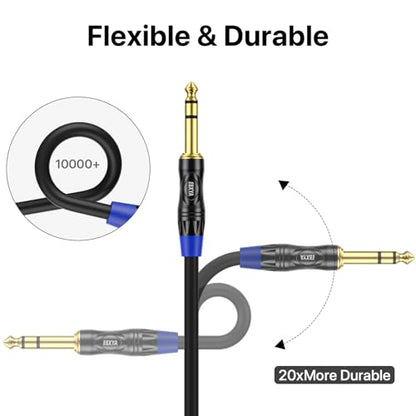 EBXYA 6ft 2Pack 1/4 TRS 6.35mm to 3Pin XLR Balanced Female Audio Cable | Double Shielded, Bend-Resistant, for Studio, Mixers, Guitars - size: 6 feet-2 Pack, style: TRS to XLR Female
