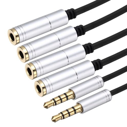 MECCANIXITY 2Pcs 3.5mm Splitter Male to 2 Dual 3.5mm Female Y Jack Aux Splitter for Phone Headset Tablets, 1ft, Gray - color: Gray
