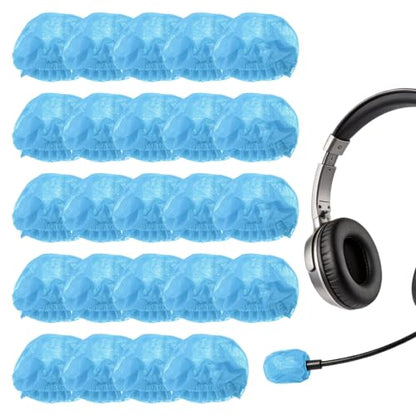 MECCANIXITY 50 Pcs Disposable Lapel Headset Microphone Windscreen, Non-Woven Mini Size Lavalier Microphone Windscreen Headset Mic Covers for Hole Ear-Hook Headsets, Lavalier Mic, Blue - color: Blue