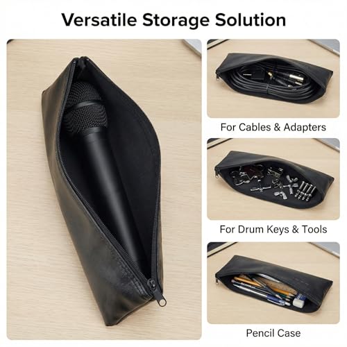 4Pcs Microphone Bag Case Storage Mic Protector for Wireless Devices Mini Sleeve Shockproof Zipper Pouch Easy Carry Portable Vocal Microphone Accessory Organizer 11.4"x4.13"