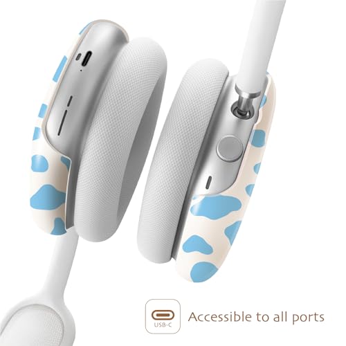 iBenzer Protective Case for AirPods Max Headphones, Ear Cups Cover for Apple AirPods Max (2024 USB-C / 2020 Lightning), MOO-velous in Light Blue, AP-MAX-125 - color: MOO-velous in Light Blue