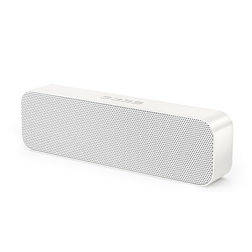Computer Speaker for Desktop,Rechargeable PC Speaker,Small Computer Soundbar with Stereo & Bass,3.5mm Aux-in,Bluetooth,TF Port,Loud Volume for Web Conferences,Teacher,Music (White) - color: White