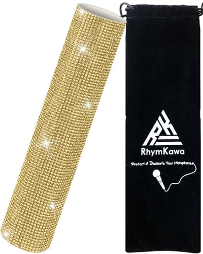 Champagne Gold Crystal Wireless Mic Cover for Universal Handheld | Sparkly Fits Wireless SM58, Beta58, Senheiser G2/G3/G4 Series and More, Elegant Rhinestone Shine For Weddings And Ceremonies - color: Bronze