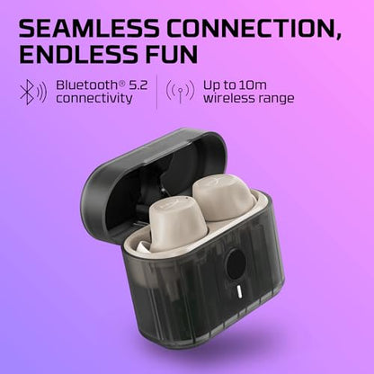 HyperX Cirro Buds Pro – True Wireless Earbuds, Active Noise Cancellation, ANC, Ambient Sound Mode, Low Latency, Bluetooth 5.2, IPX4, Fast Charge, PC, Nintendo Switch, Mobile - Tan - color: Tan