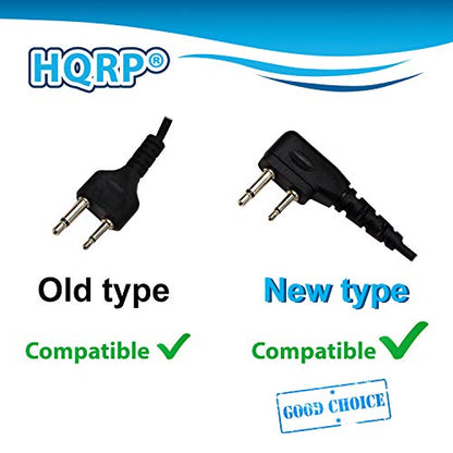 HQRP 2X 2 Pin Acoustic Tube Earpiece Headsets Mic Compatible with ICOM IC-A20, IC-A21, IC-A22, IC-A22(E), IC-A22E Sun Meter