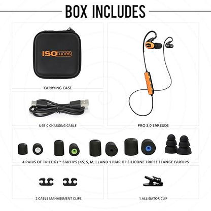 ISOtunes Pro 3.0 Bluetooth Hearing Protection, OSHA Compliant Work Earbuds | 20-hour battery, 27 dB NRR, earplug headphones, durable design, Bluetooth connectivity for work