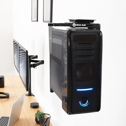 VIVO Black Large Under Desk and Wall Office PC Mount, MOUNT-PC01L - size: Full Towers