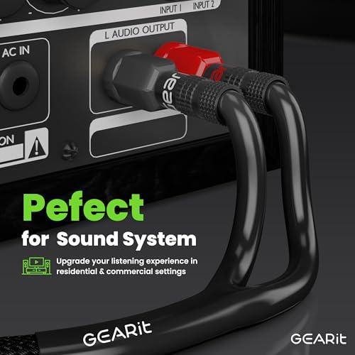 GEARit 12 Gauge Speaker Wire Banana Plugs CL2 Rated in-Wall 3 Feet Black - color: Black, size: 3 Feet