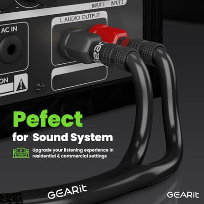GEARit 12 Gauge Speaker Wire Banana Plugs CL2 Rated in-Wall 15 Feet Black - color: Black, size: 15 Feet