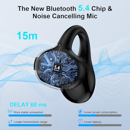 Clip On Earbuds Samsung Wireless Ear Buds Bluetooth 5.4 Open Ear Headphones | for Samsung Galaxy S26 Ultra S26Plus S26 A37 A57 S25 FE A17 A16 A36, 48H Playtime Open Ear Earbuds for iPhone 17e 17 Pro Max