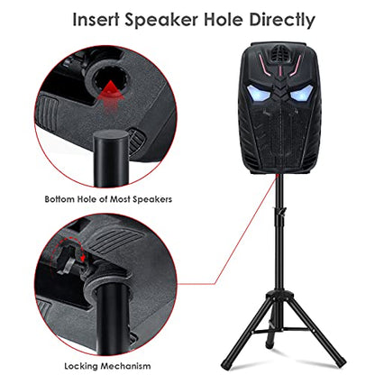 Heavy Duty PA & DJ Speaker Stand - Adjustable Height 30" to 44" Steel, Carry Bag