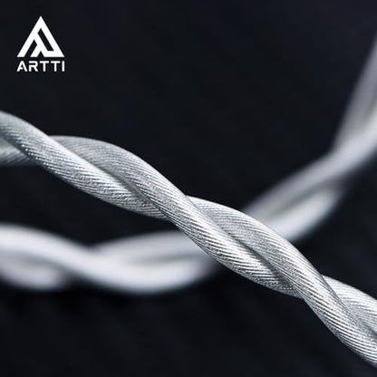 ARTTI A9 Earphone Cable 2.5/3.5/4.4mm 3in1 Plug 2 Cores 756 Strands Silver-Plated 7N OCC Copper Upgrade Cable, DQC/MMCX Plug (MMCX Bend) - size: MMCX BEND