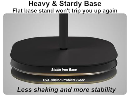 Mic Stand Floor Microphone Stand with Heavy Weighted Base, Adjustable Height from 18" to 63", Singing Stand with Mic Holder, Cable Clips - color: Black