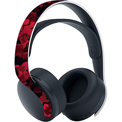 PlayVital Black Red Camouflage Full Set Skin Decal for ps5 Console Disc Edition, Sticker Vinyl Decal Cover for ps5 Controller & Charging Station & Headset & Media Remote - color: Black Red Camouflage