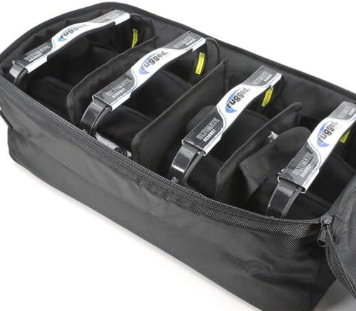 Rugged Radios Four-Headset Carrying Bag for Aviation & Racing Headsets | Fits Four Headsets or Additional Gear - Foam-Padded Interior, 3 Adjustable Dividers, Label Window & Hook-and-Loop Patch Strip