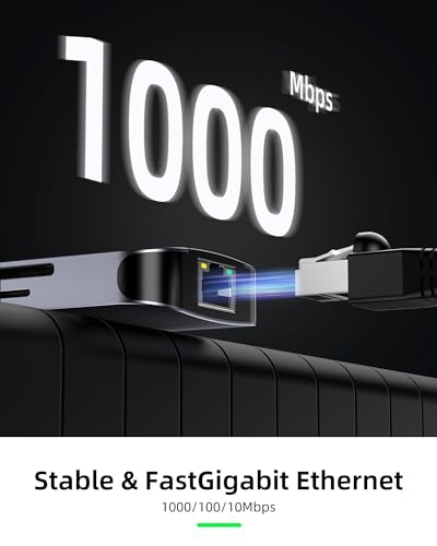 USB C Docking Station Dual Monitor 10 in 1, USB-C Hub to HDMI VGA Adapter with 1Gbps Ethernet 100W Charging, usb c Hub to USB, 3.5 Audio, Card Reader Compatible for Dell/MacBook/Surface Laptops