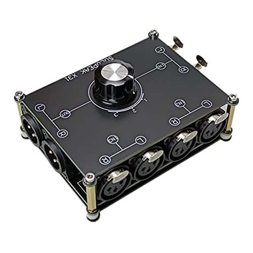X31 XLR Balanced Cable Switch Signal Sources selector 3 in 1 Out Audio switcher Splitter Box - color: Black