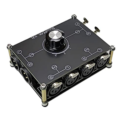 X31 XLR Balanced Cable Switch Signal Sources selector 3 in 1 Out Audio switcher Splitter Box - color: Black