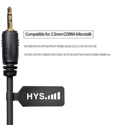 HYS Walkie Talkie Headset for Cobra 2.5mm Microtalk Radio, Acoustic Tube Earpiece with Mic PTT for Cobra 1Pin MT200 MT525 MT550 PR375 PR385 CX105 CX112 CXT145 CXT235 CXT345 CXT545 CXR925 Two Way Radio