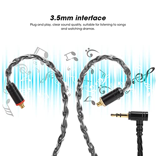 AstraLoom MMCX Earphone Cable Replacement Oxygen Free Copper Silver Plated Wire Balanced Sound for SE215 SE535 SE846 UE900 Headphones 3.5mm Audio Interface 1.2m Length (Black 3.5 Stereoscopic) - color: Black 3.5 stereoscopic