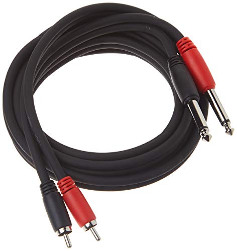 Pig Hog PD-R1406 Dual RCA (Male) to Dual 1/4" Mono (Male) Cable, 6 Feet - size: 6 feet