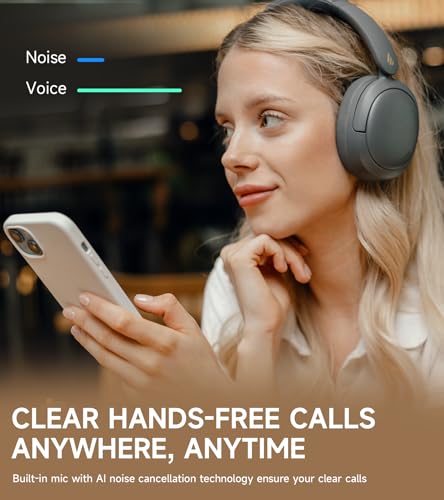 Edifier W800BT Pro Hybrid Active Noise Cancelling Over Ear Headphone, Gray | Bluetooth 5.4, Hi-Res Audio, AI Call Noise Cancellation, 45H Playtime, Fast Charging, Foldable, Wireless Over-Ear Headphones - color: Gray