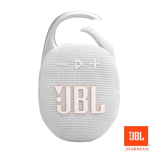 JBL Clip 5 - Ultra-Portable Waterproof Speaker - White | Ultra-portable JBL Pro Sound, Redesigned carabiner, Up to 12 hours of playtime plus 3 hours with Playtime Boost - color: White
