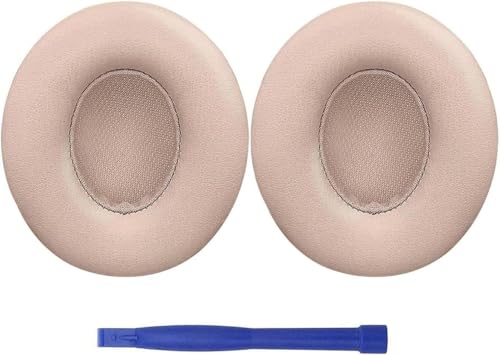 Beats Solo 3 Ear Pads Replacement, BUTIAO Soft Protein Leather Memory Foam Headphone Earpads Ear Cushions Pad for Beats by Dre Solo 3 Wireless & Solo 2 Wireless Over Ear Headsets (Champagne) - color: Champagne