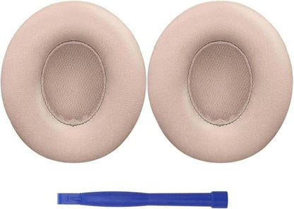 Beats Solo 3 Ear Pads Replacement, BUTIAO Soft Protein Leather Memory Foam Headphone Earpads Ear Cushions Pad for Beats by Dre Solo 3 Wireless & Solo 2 Wireless Over Ear Headsets (Champagne) - color: Champagne