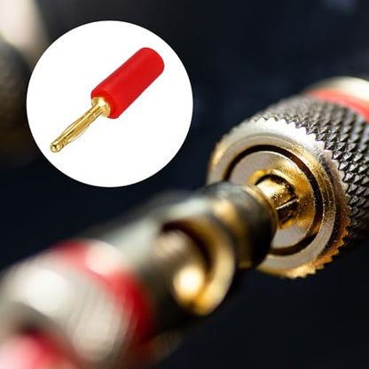 MECCANIXITY 4 Pcs 2mm Banana Plugs, 10A 6mm OD 26.5mm Length Speaker Wire Cable Plugs Connectors, Banana Jack Connector for Speaker Wire Audio Cable, Red - color: Red